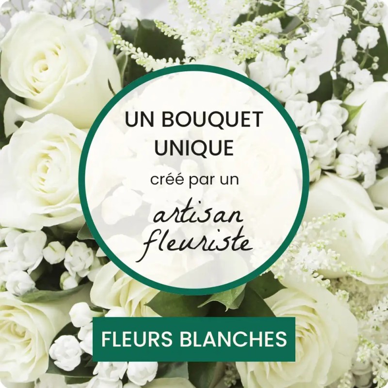 BOUQUET DEUIL BLANC DU FLEURISTE LA RÉUNION